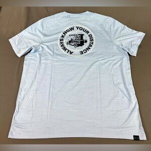 Puma Golf Shirt Tee T-Shirt Cloudspun Distance Knowledge Print XL Blue Polyester